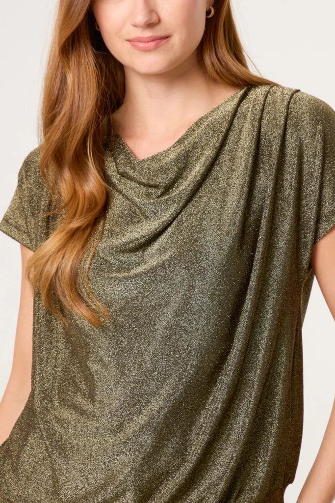 Lisa Metallic Cowl Neck Top