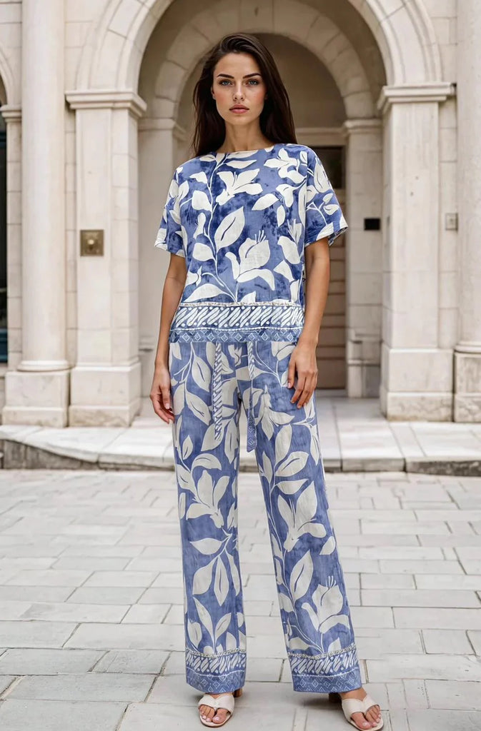 Holly Leaf Print Trousers