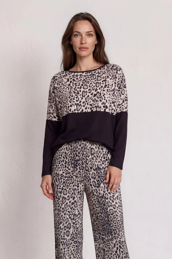 Molly Animal Print Panel Top