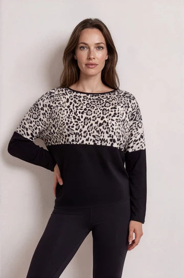 Molly Animal Print Panel Top