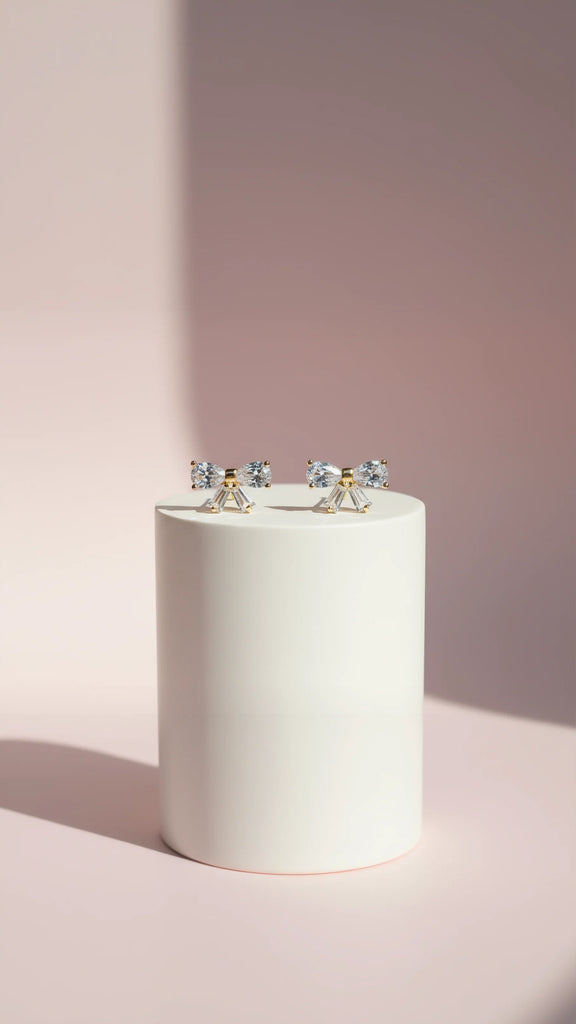 Esme Bow Crystal Stud Earrings