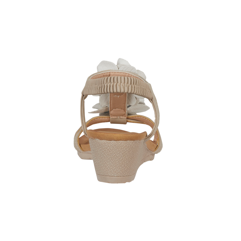 Elliana Flower Detail Wedge Sandals