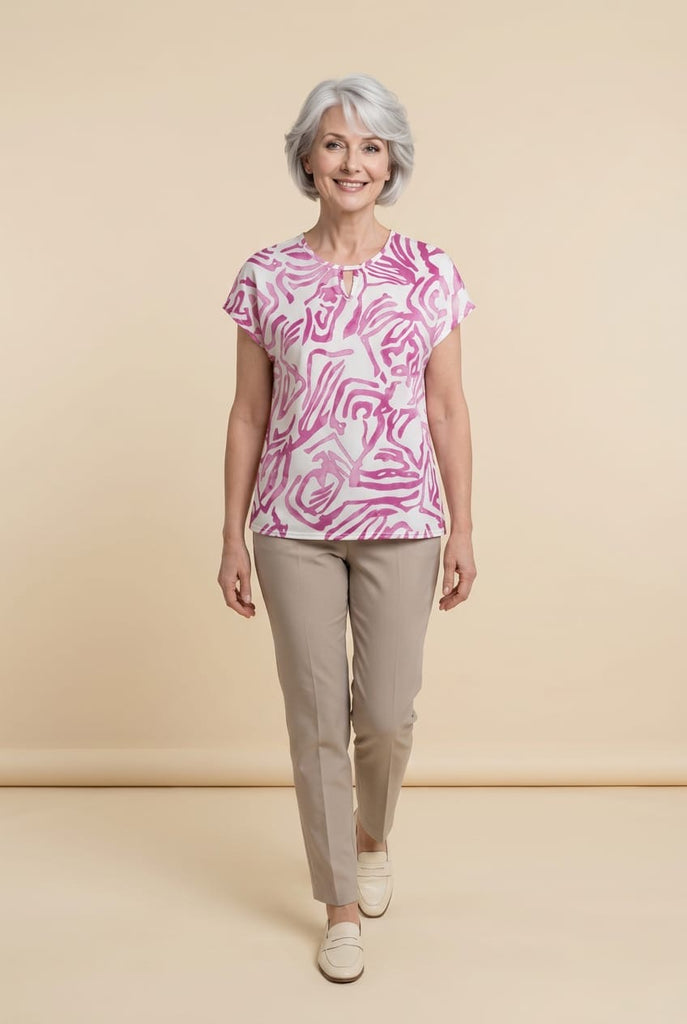 Maya Abstract Print Top