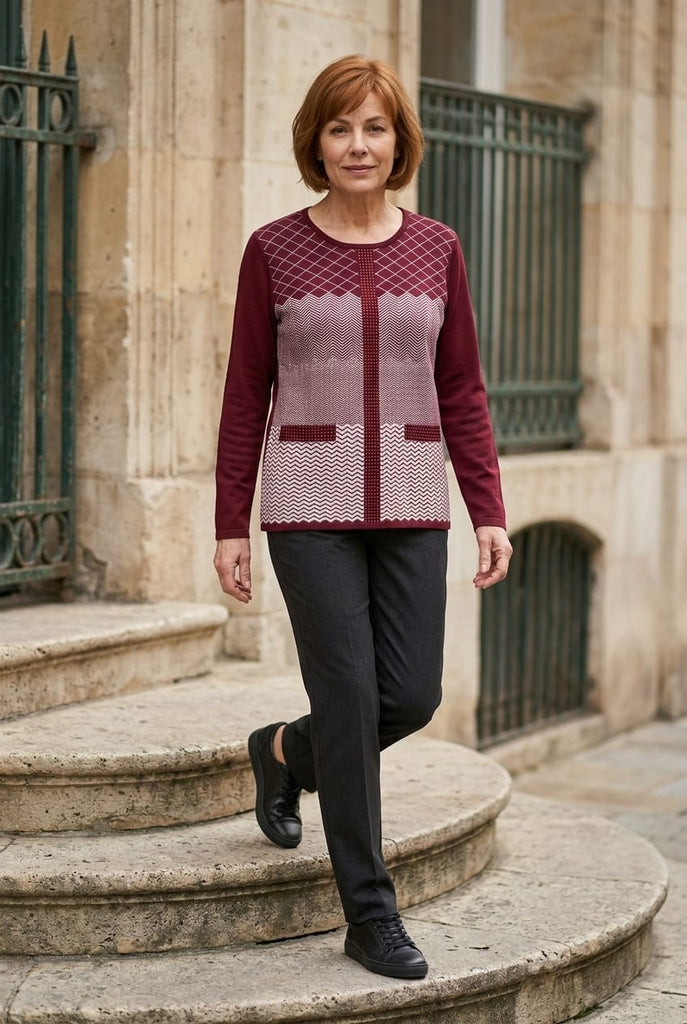 Gaynor Chevron Print Knit