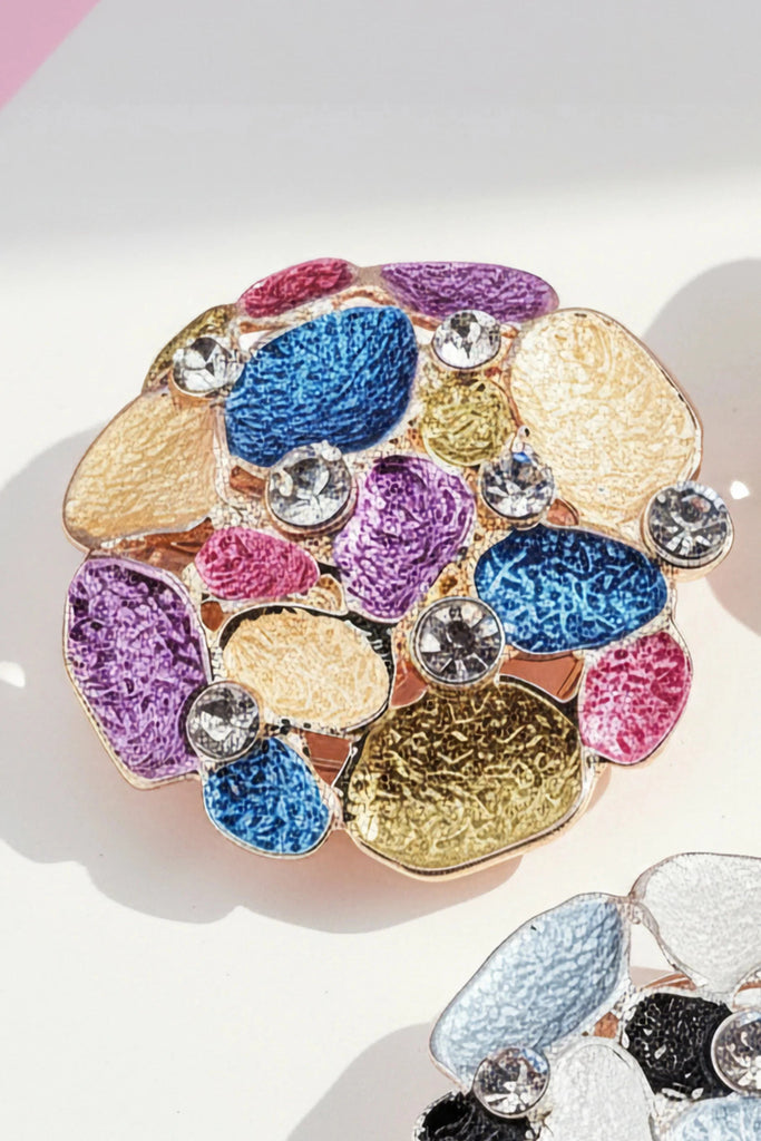 Ayla Abstract Magnetic Crystal Cluster Brooch