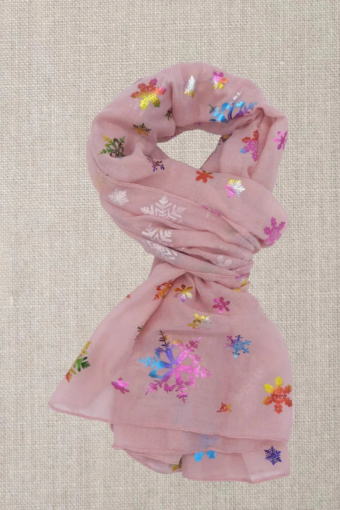 Carly Metallic Snowflake Scarf