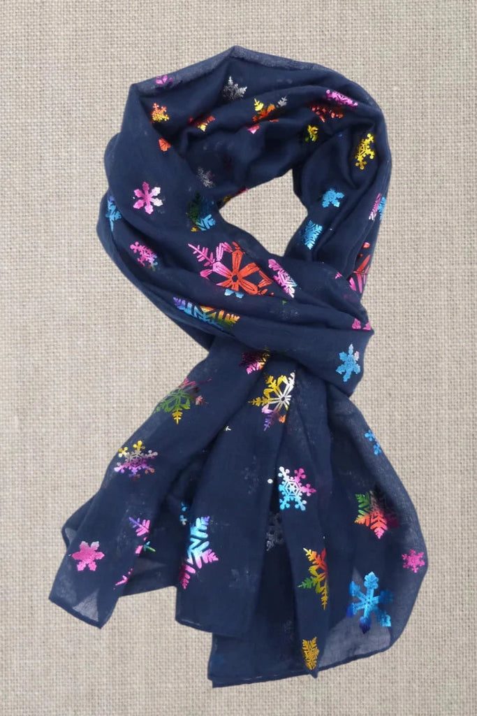 Carly Metallic Snowflake Scarf