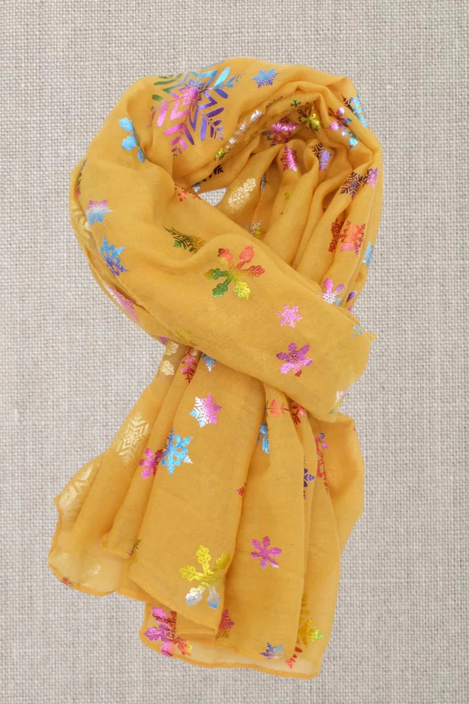 Carly Metallic Snowflake Scarf