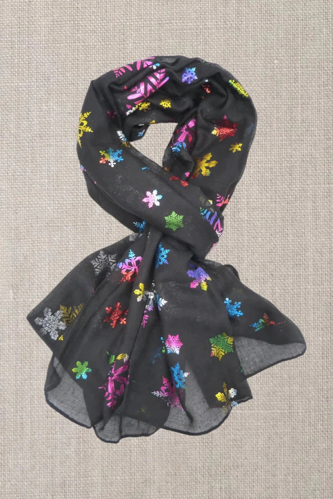 Carly Metallic Snowflake Scarf