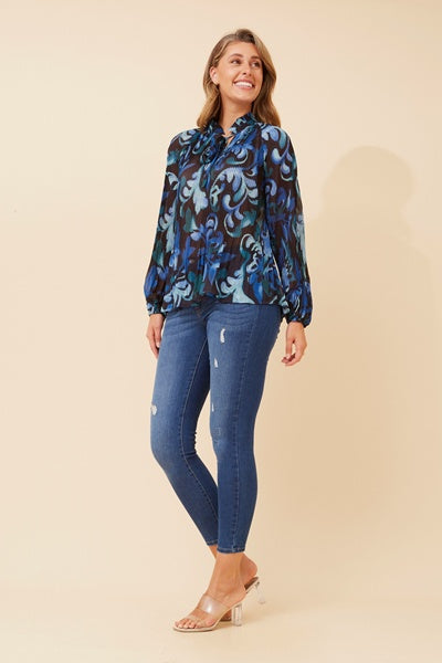 Natalie Baroque Print Top
