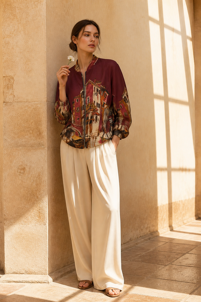 Venezia Statement Suedette Bomber Jacket