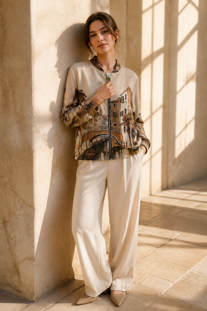 Venezia Statement Suedette Bomber Jacket