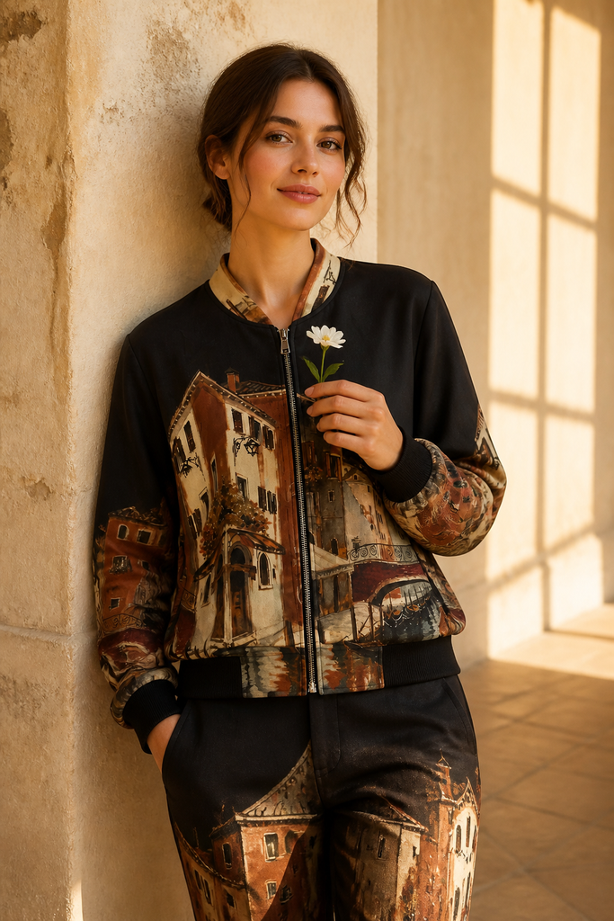 Venezia Statement Suedette Bomber Jacket