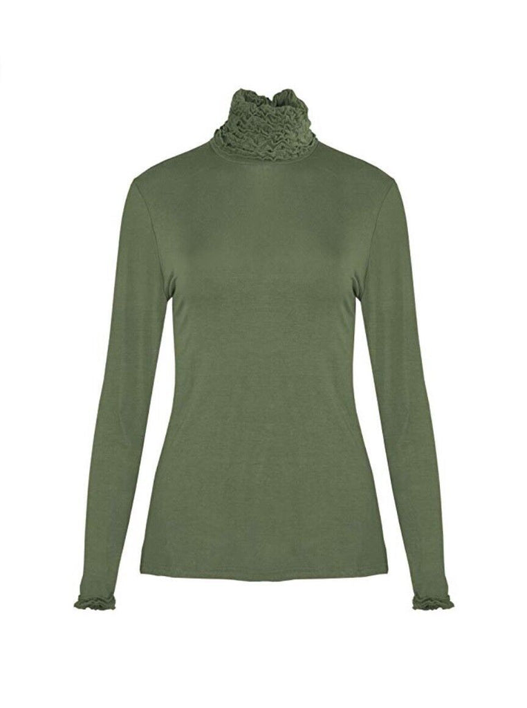 Annalise Ruffle Neck Fine Polo