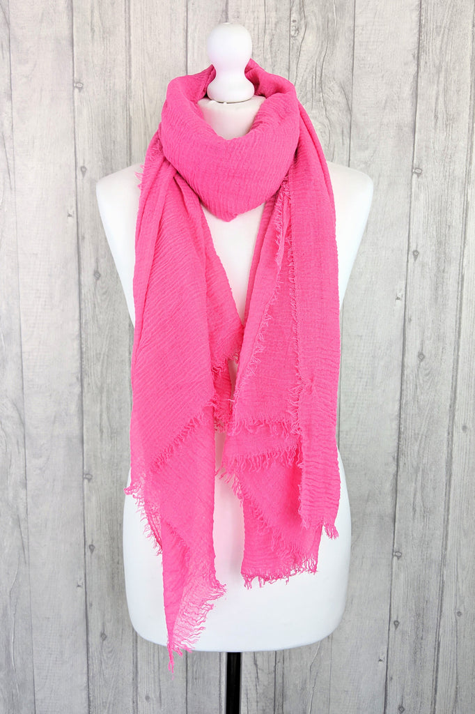 Sarina Frayed Hem Crinkle Scarf