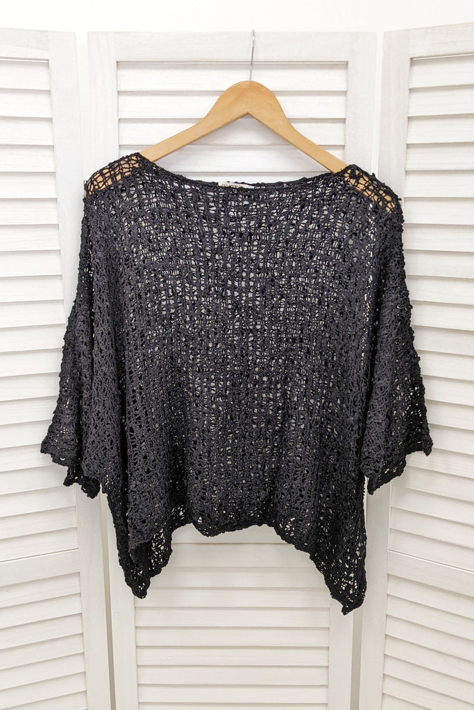 Annabeth Popcorn Knit Poncho