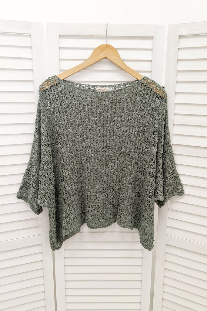 Annabeth Popcorn Knit Poncho
