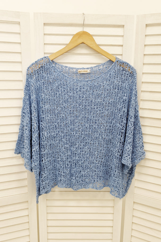 Annabeth Popcorn Knit Poncho