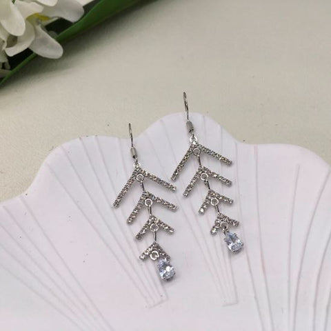 Lia Chevron Design Diamanté Earrings
