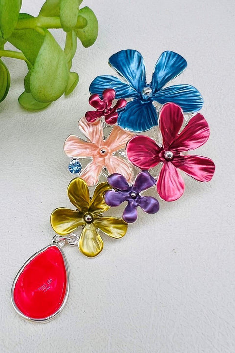 Fearne Layered Flower Magnetic Brooch