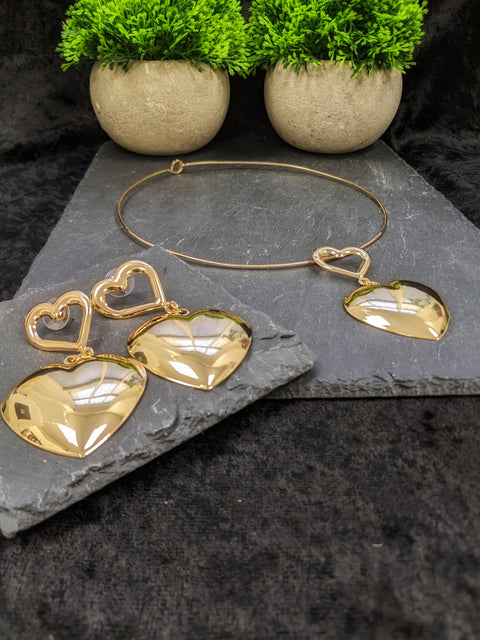 Wanda Heart Wire Necklace Set