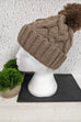 Mollie Cable Knit Pom Pom Hat