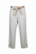 Abigail Belted Button Hem Trousers