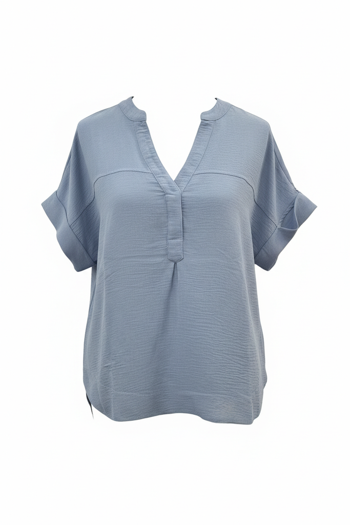 Kimmie Notch Neck Shirt Style Top