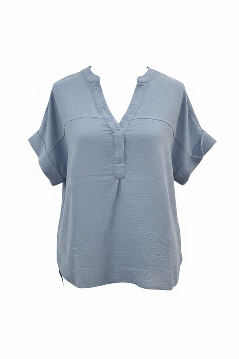Kimmie Notch Neck Shirt Style Top