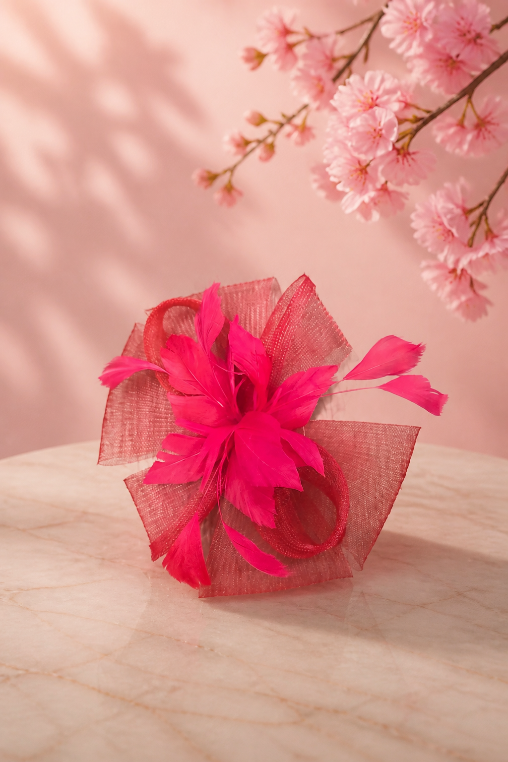 Carina Flower and Feather Fascinator