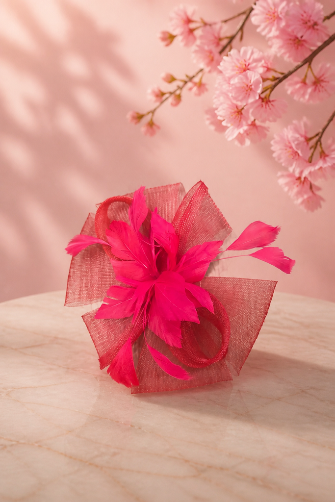Carina Flower and Feather Fascinator