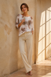 Mindy Cloud Print Batwing Knit