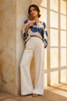 Mindy Cloud Print Batwing Knit