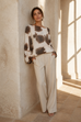 Mindy Cloud Print Batwing Knit