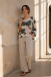 Mindy Cloud Print Batwing Knit