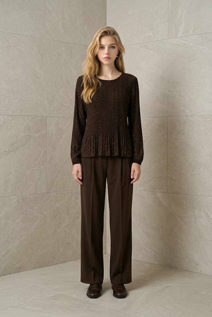 Lana Sparkle Pleated Dressy Top