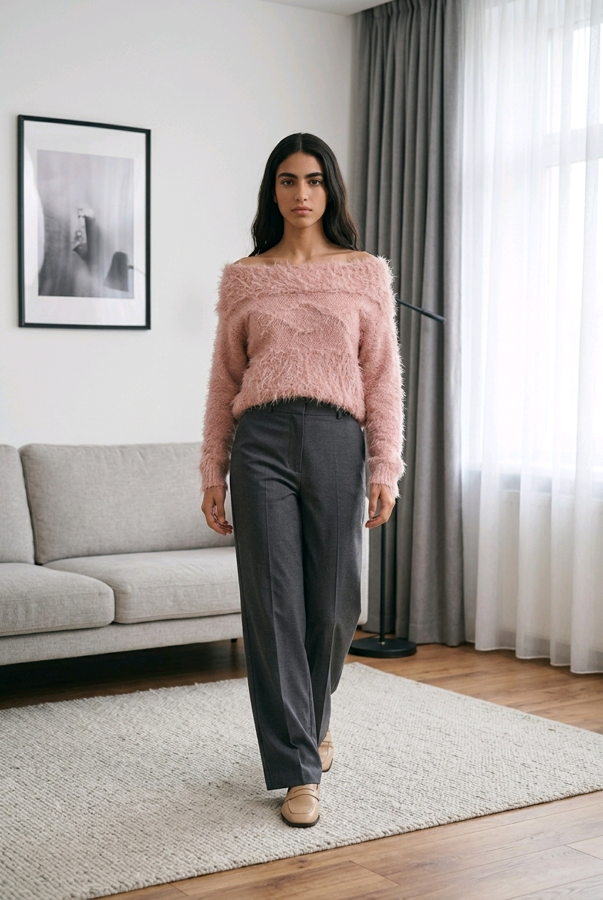 Rosa Fluffy Cable Knit