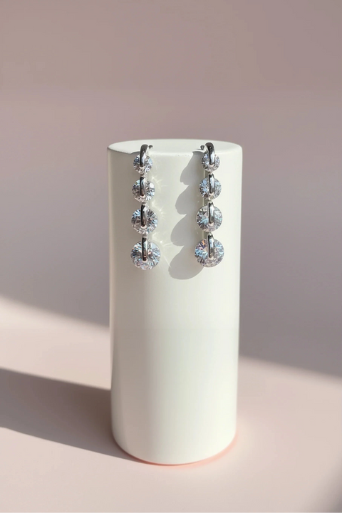Layla Linear Crystal Stud Earrings