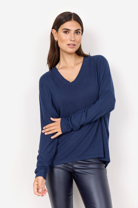 Biara Soft Fleece V-Neck Top