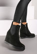 Leyla Suedette Wedge Heel Boots