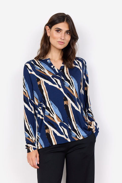 Marica Abstract Wave Print Top