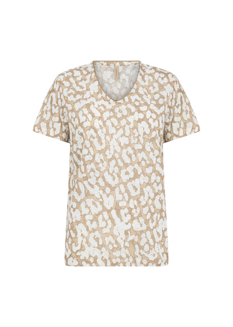 Aretha Animal Print Burnout Top