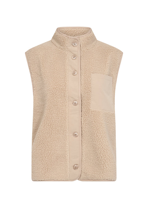 Onyx Buttoned Borg Gilet