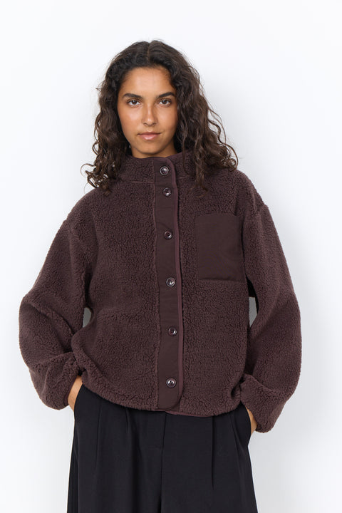 Onyx Buttoned Borg Jacket