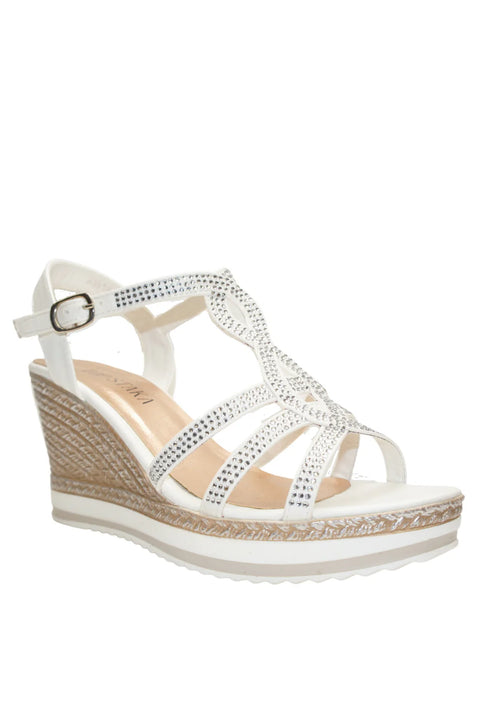 Wendy Diamanté Wedge Sandals