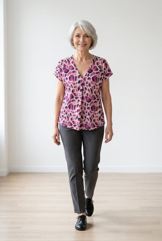 Reghan Abstract Print Top