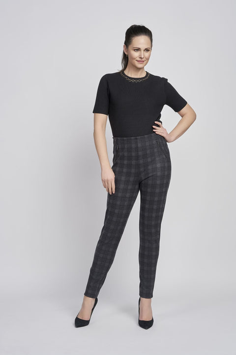 Eden Pull On Large Check Brushed Trousers