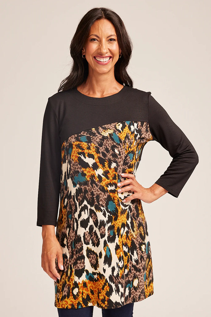 Sabine Animal Print Tunic Top