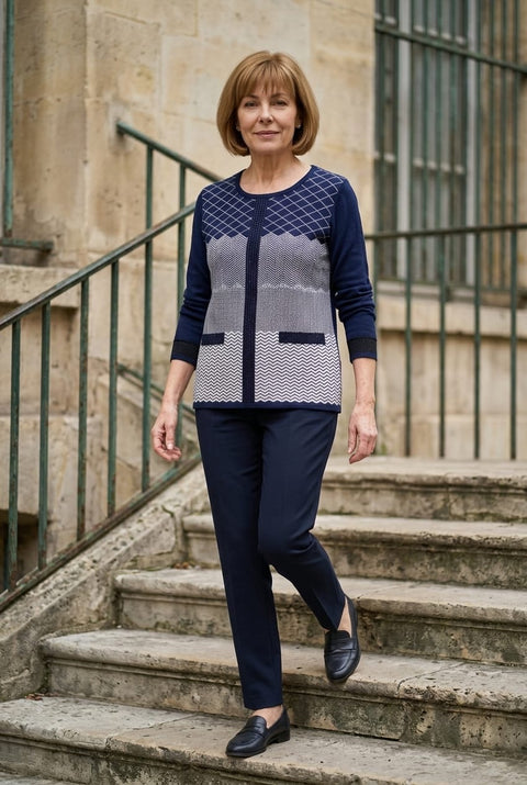 Gaynor Chevron Print Knit