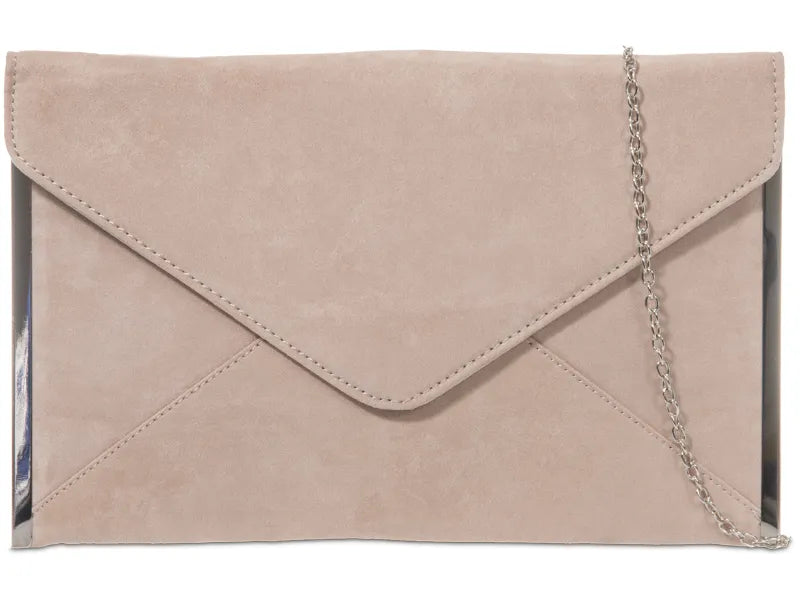 Justine Suedette Envelope Clutch Bag